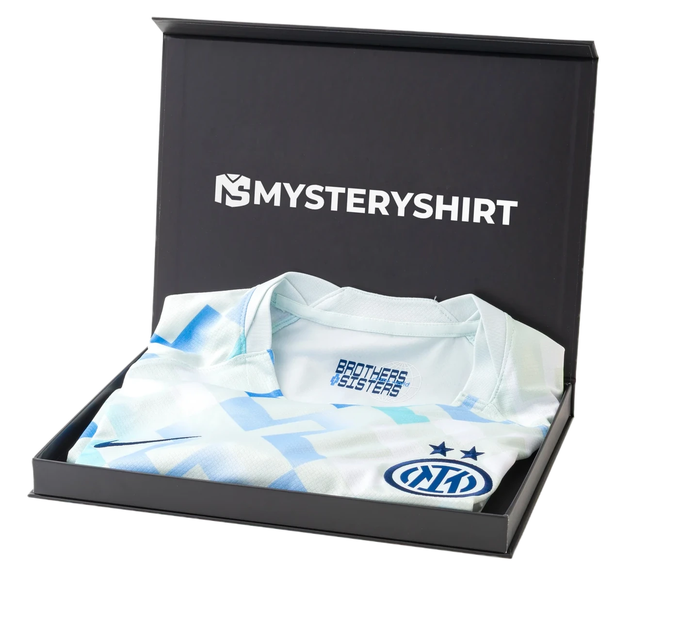 Europe Mysteryshirt Box, open, with an Inter shirt inside